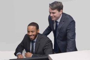 Insurance partners working together at a desk