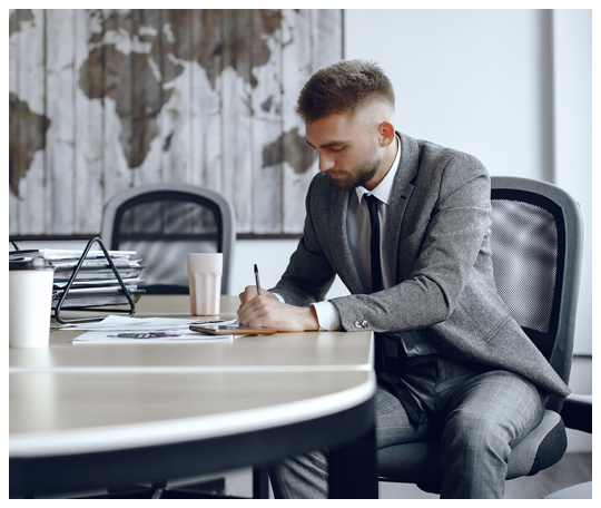 man working at a desk